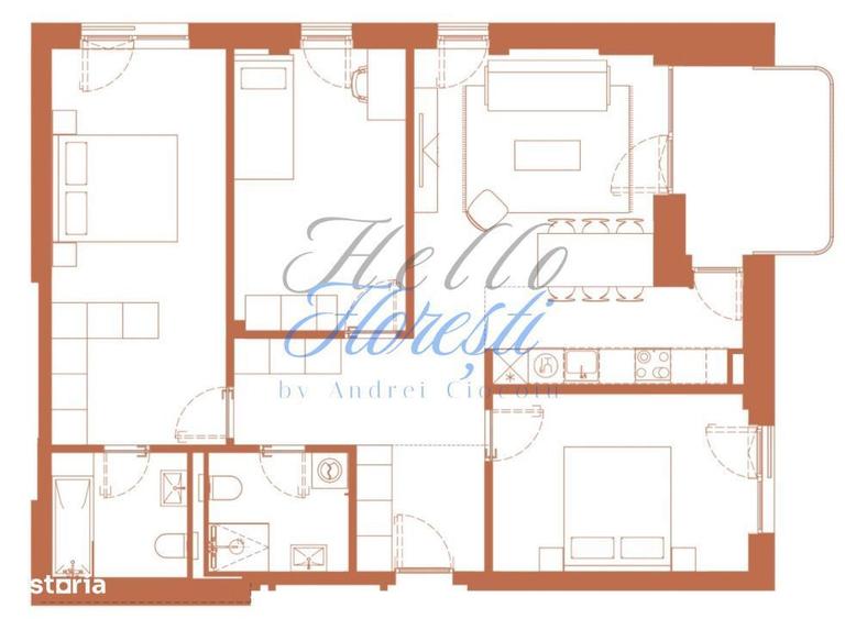 Apartament 4 camere 93.4 mp si logie 8.1 mp in Hexagon - 3