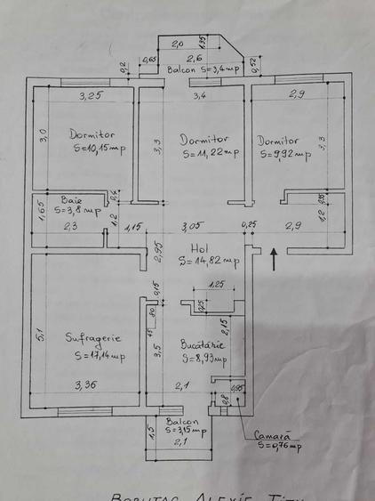 Apartament cu 4 camere decomandat în Central