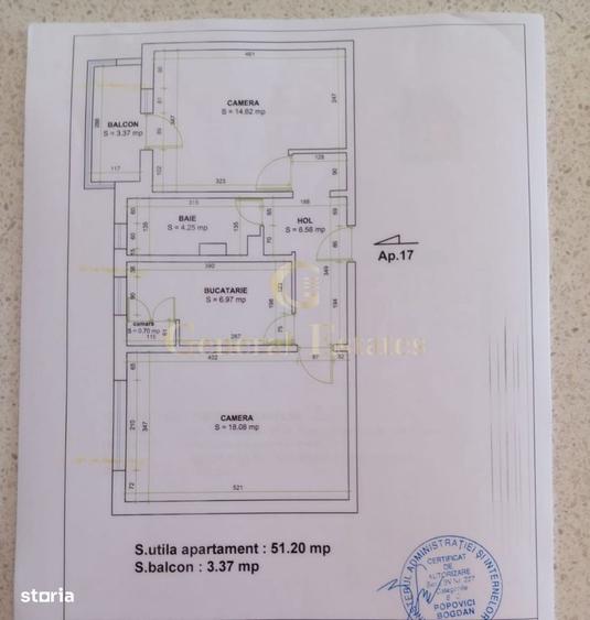 Apartament cu 2 camere decomandat în Central