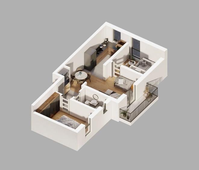 Apartament cu 3 camere decomandat în Central