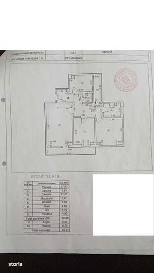de vanzare apartament 3 camere Tei - 1