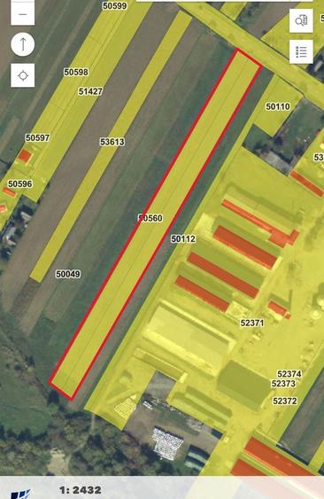Teren intravilan Oslobeni (Com. Bodesti) 7700 mp deschidere 23 m la DN - 1