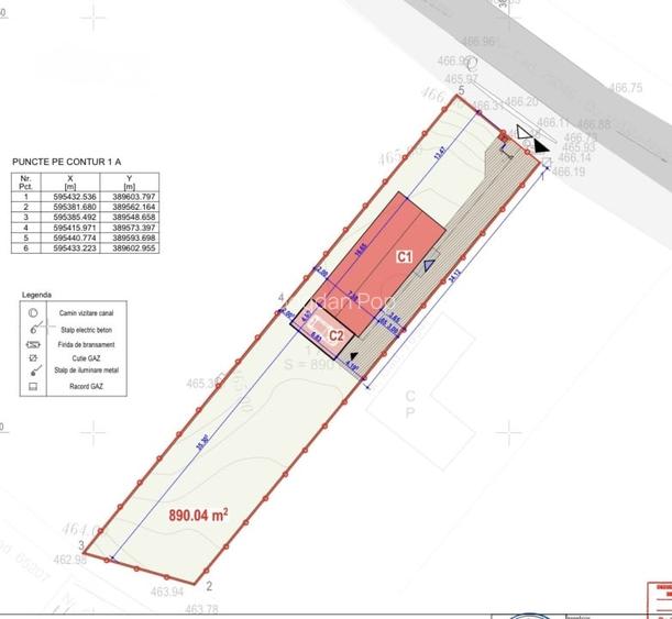 Teren intravilan 890mp in Chinteni - zona centrala, strada principala