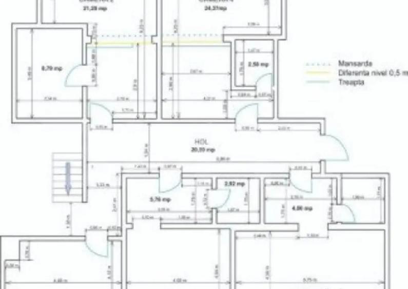 Spatiu de birou, finisat la cheie, cu 5 incaperi, 110 mp, zo - 2