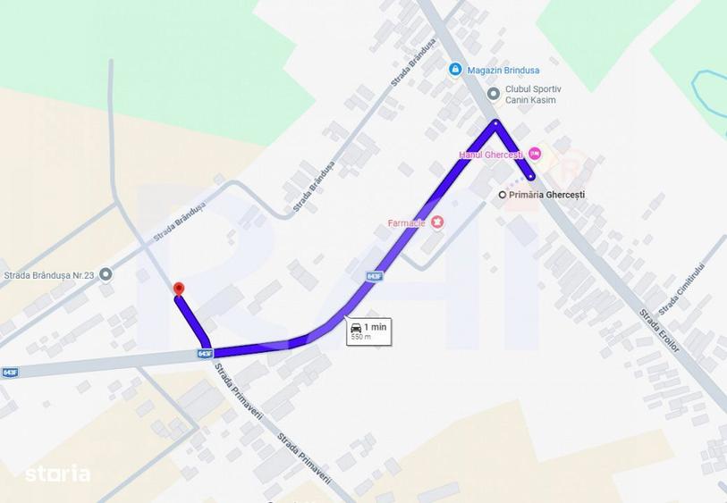 RAR! Ghercesti, Primarie: teren PERFECT, intravilan P+2, utilitati, - 1