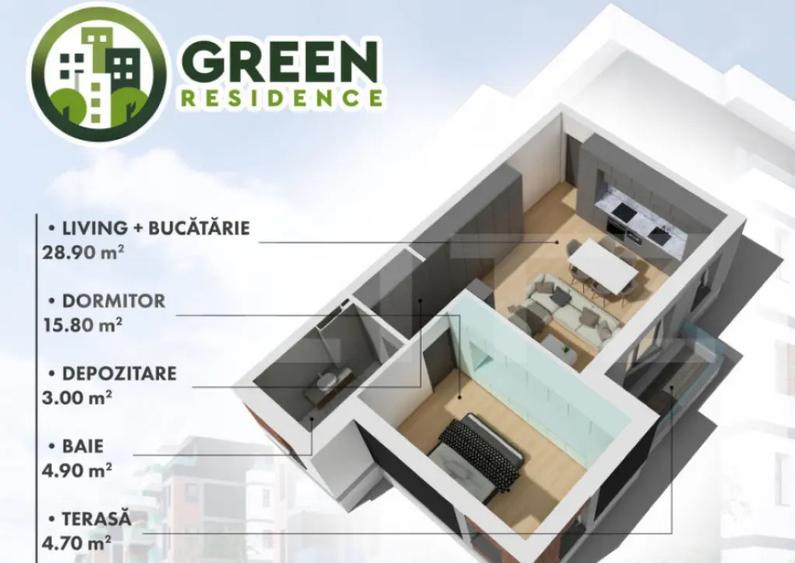 Apartament 2 camere , 52.60 mp , Green Residence - 8