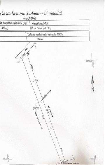 Teren de vanzare gilau 1417 mp - 1