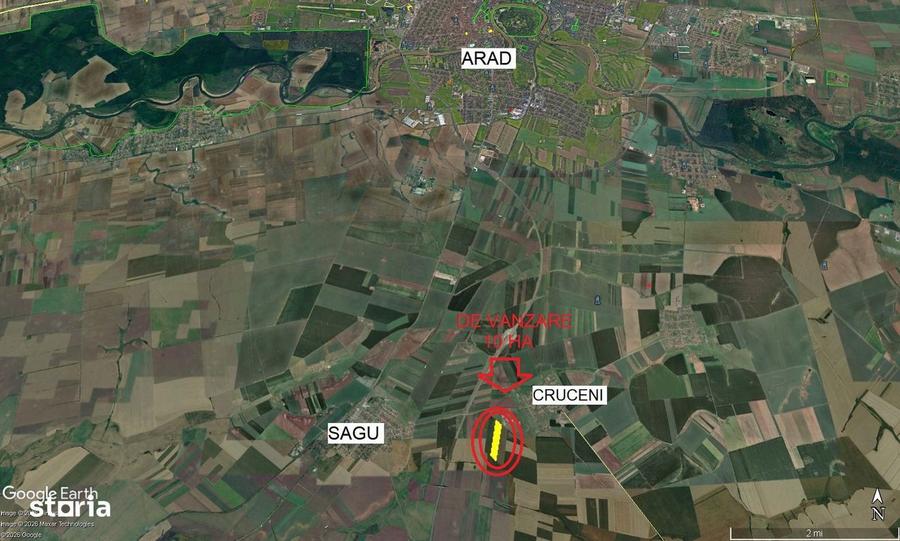 Teren agricol de vanzare - 100.000 mp - com. Sagu, jud Arad - 2