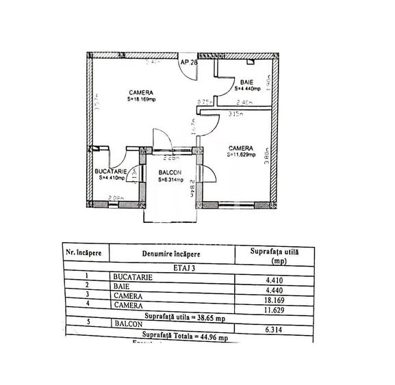 2 camere , etaj intermediar , cartier turnisor | tur virtual - 3