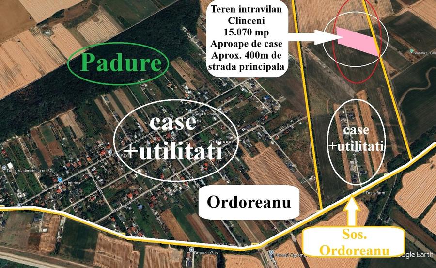 Proprietar - Teren intravilan unicat Clinceni - 15.070 mp - 14 euro/mp - 11