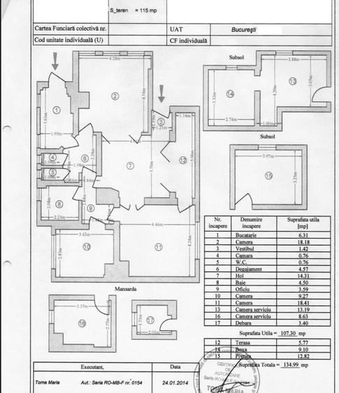 Apartament la parter de vila eleganta P+1 cu doar 2 apt,Parcul Carol,1/2 curte - 14