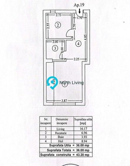 Garsoniera Damaroaia | 36 mp | demisol | investi?ie - 1