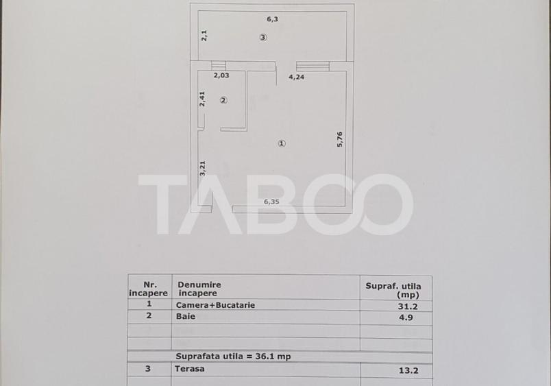 Studio de vanzare 36 mp utili + terasa 13 mp constructie nou - 1
