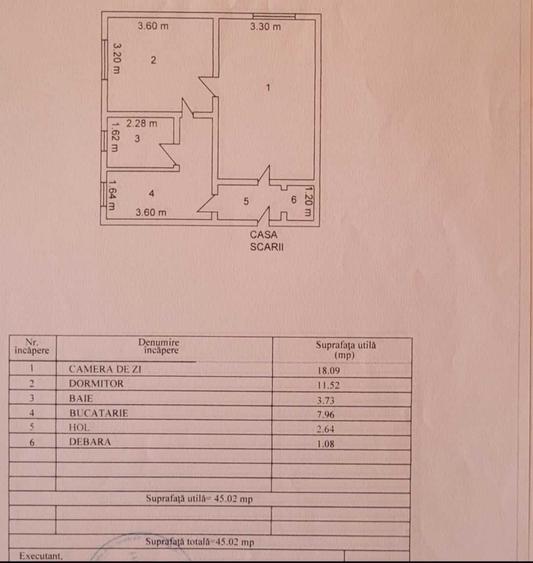 Apartament cu 2 camere semidecomandat în Central