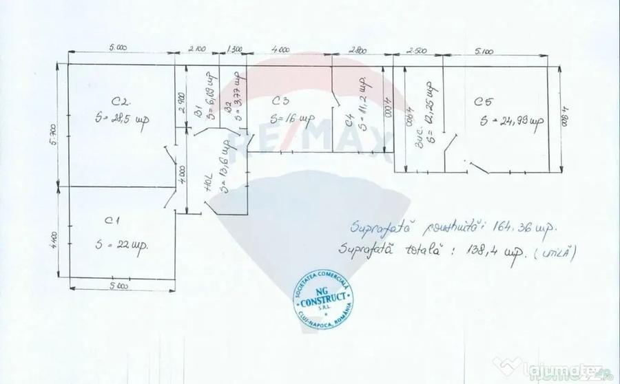 Casă cu 5 camere cu Teren 1363 Mp în Mărăști