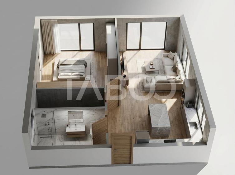 Apartament cu 2 camere decomandat, mobilat în Trei Stejari
