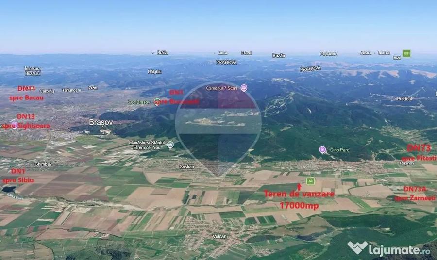 Teren extravilan 17,000mp Rasnov langa Autostrada A3, zon... - 1
