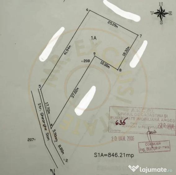 Teren de 846.21 mp, în Central