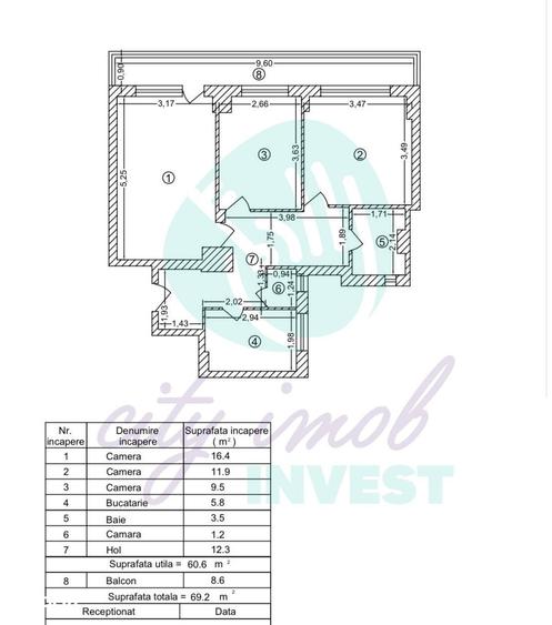 Apartament cu 3 camere decomandat în Obor