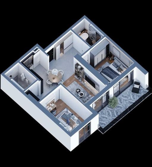 Apartament cu 3 camere decomandat în Granit