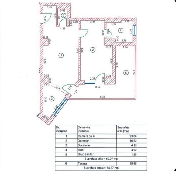Apartament cu 2 camere semidecomandat, mobilat în Calea Victoriei