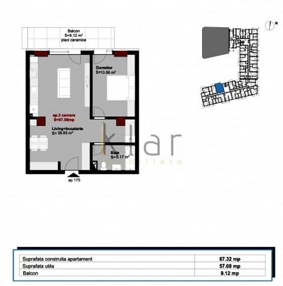 Apartament  2 camere 57mp, Centru,  zona NTT Data - 7