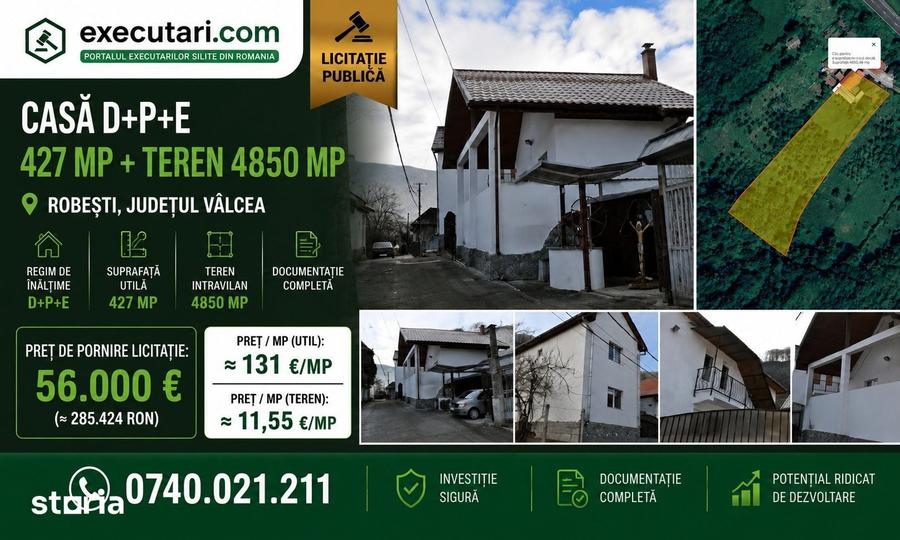 Casa D+P+E 427mp + Teren 4850 mp, Robesti - Valcea - 3