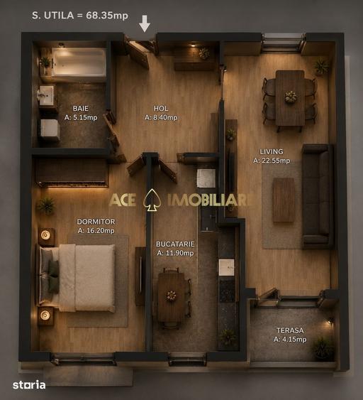 Apartament cu 2 camere în Central