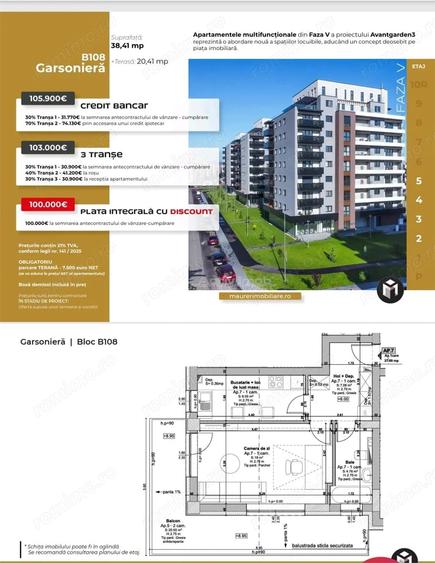 Garsonieră decomandată în Avantgarden