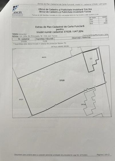 Teren de 2128 mp, în Jijila
