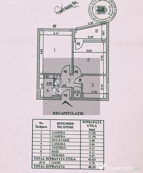 Apartament cu 2 camere decomandat în Olteniței