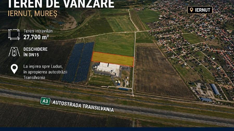 Teren agricol intravilan de 27700 mp, în Nord-Vest