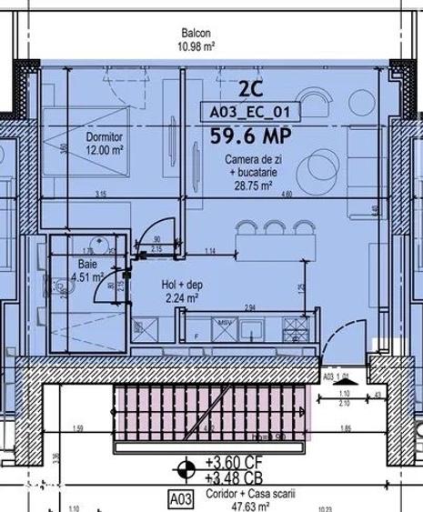 Apartament cu 2 camere în Nord