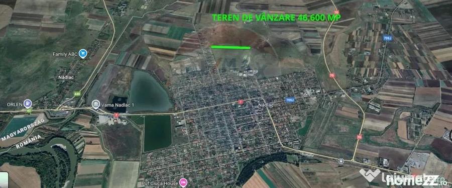Teren de 46600 mp, în Vest