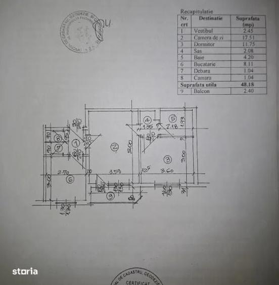 Apartament cu 2 camere semidecomandat în Moșilor