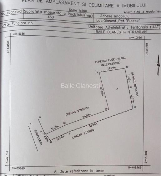 Teren de vanzare 450 mp Strada Pleasa, Olanesti