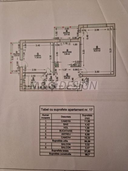 Apartament cu 2 camere decomandat în Soarelui