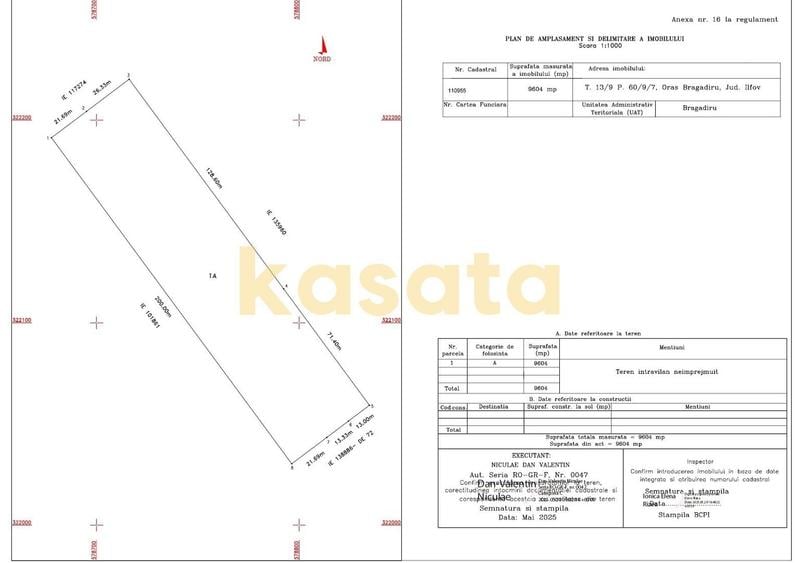 Teren Construcții intravilan de 9604 mp, în Central