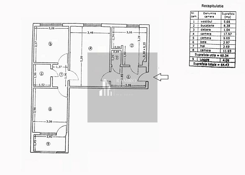 Apartament cu 3 camere decomandat, mobilat în Rahova