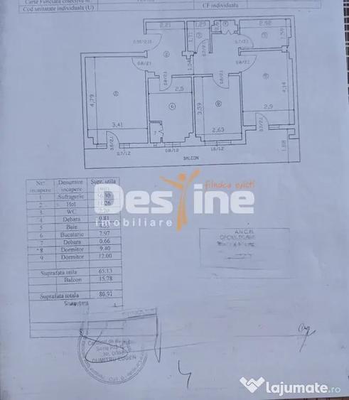 Apartament cu 3 camere decomandat în Central