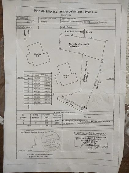 Teren de 1348 mp, în Dobra