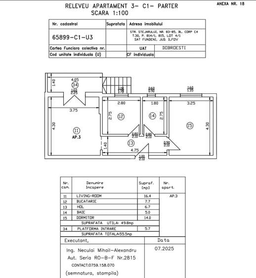 Apartament cu 2 camere decomandat în Fundeni