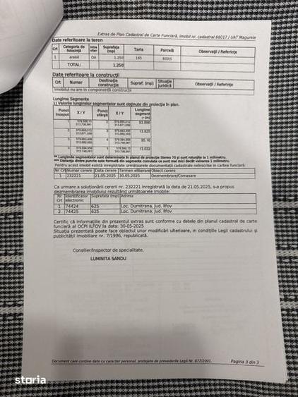 Teren de 1250 mp, în Central