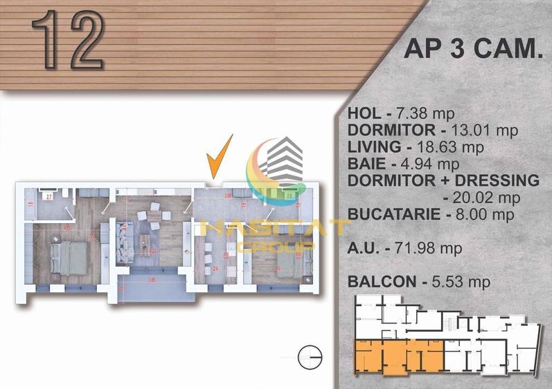 Apartament cu 3 camere decomandat în P-ța Alba Iulia