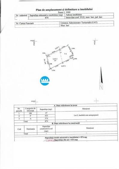 Teren Construcții intravilan de 1218 mp, în Păcurari