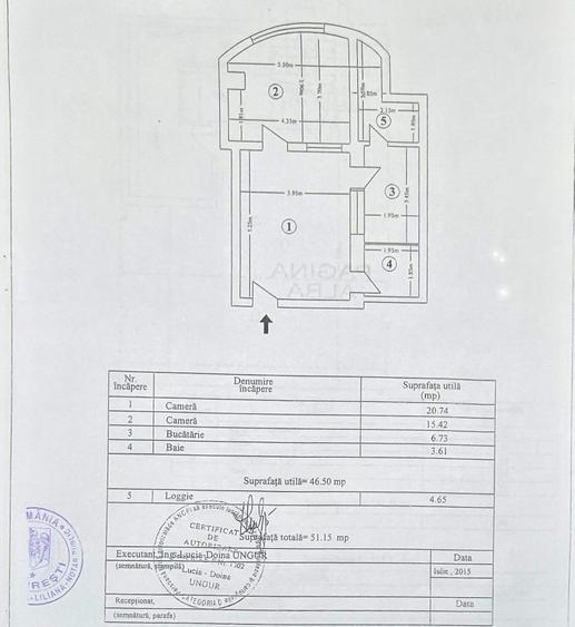 Apartament cu 2 camere semidecomandat în Ozana