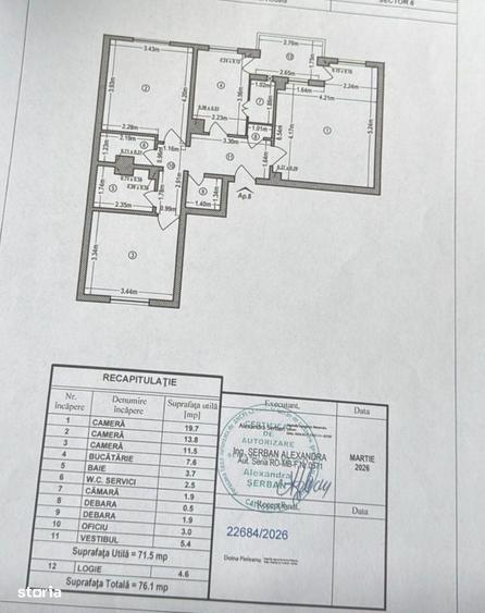 Apartament cu 3 camere decomandat în 13 Septembrie