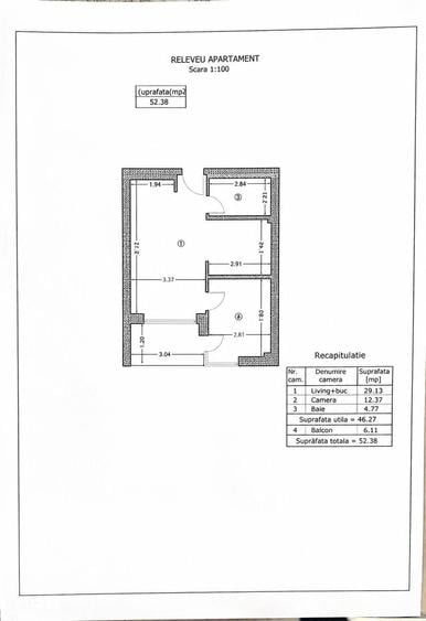 Apartament 2 camere | City Point Avia?iei | 2026 | 52,38 mp | Parcare - 1