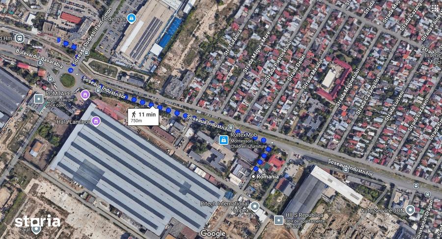 Teren de 2000 mp, în Industriilor