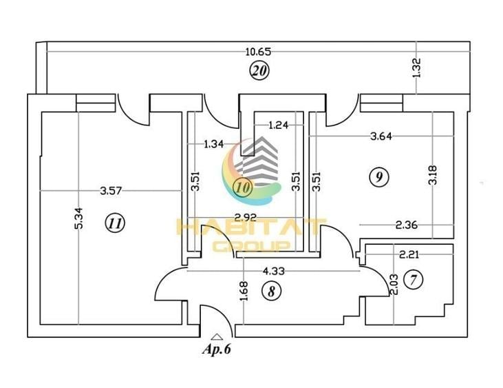 Apartament 2 camere / 66.40 mp / Postalionului - 3